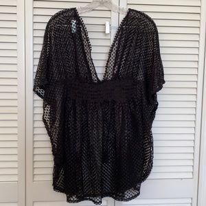 Black crochet beach coverup